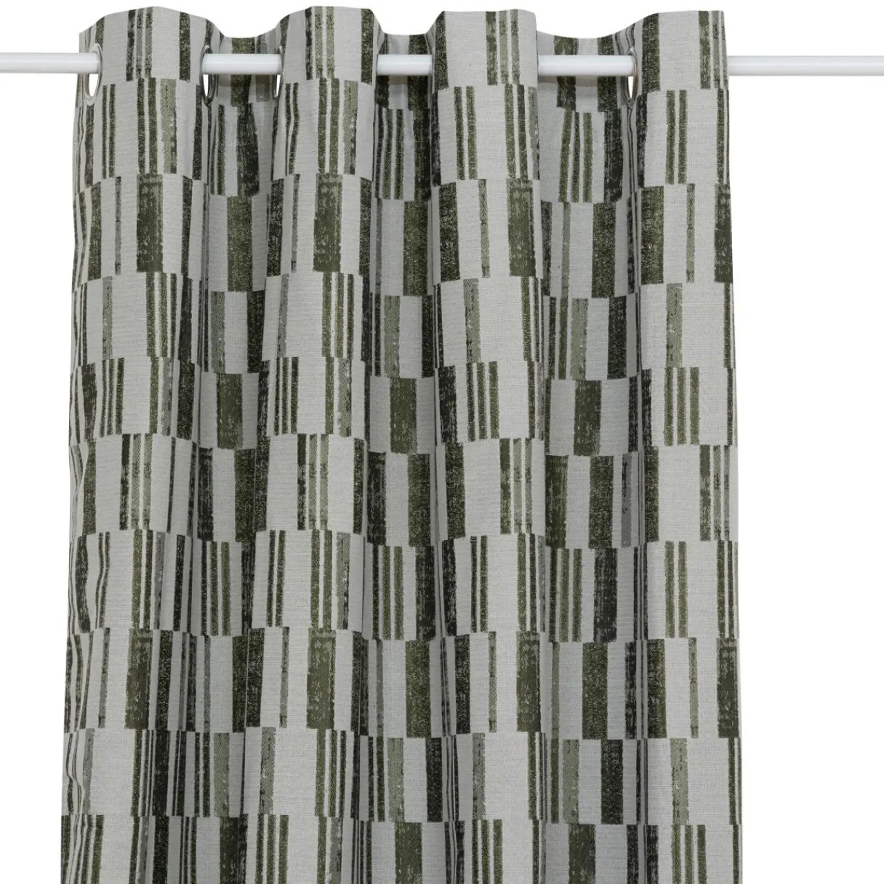 Atmosphera, cru017dateur d'intu017drieur Rideau tissé (140 x 260 cm) Leyna Vert kaki Outlet