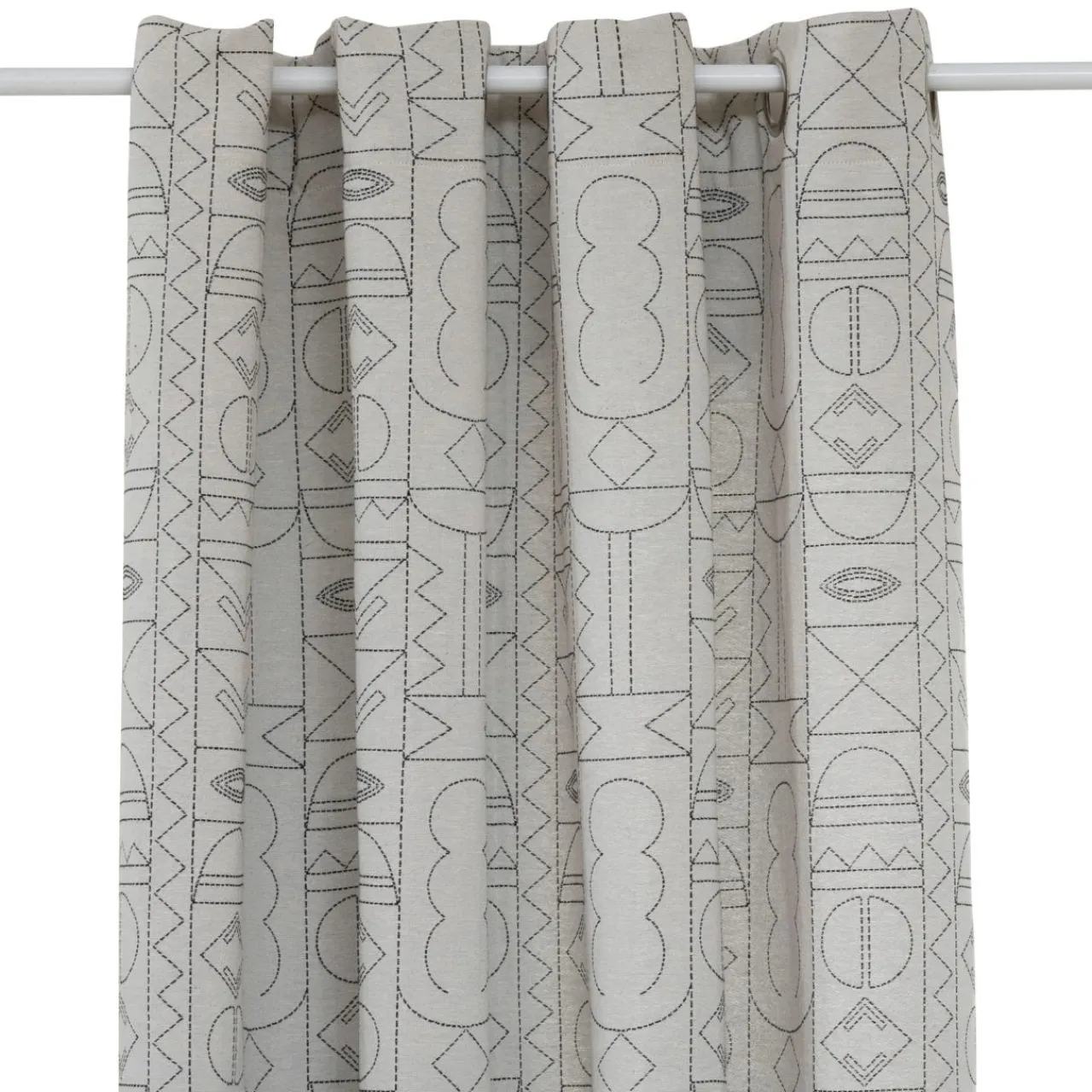 Atmosphera, cru017dateur d'intu017drieur Rideau tissé (140 x 260 cm) Mala Noir