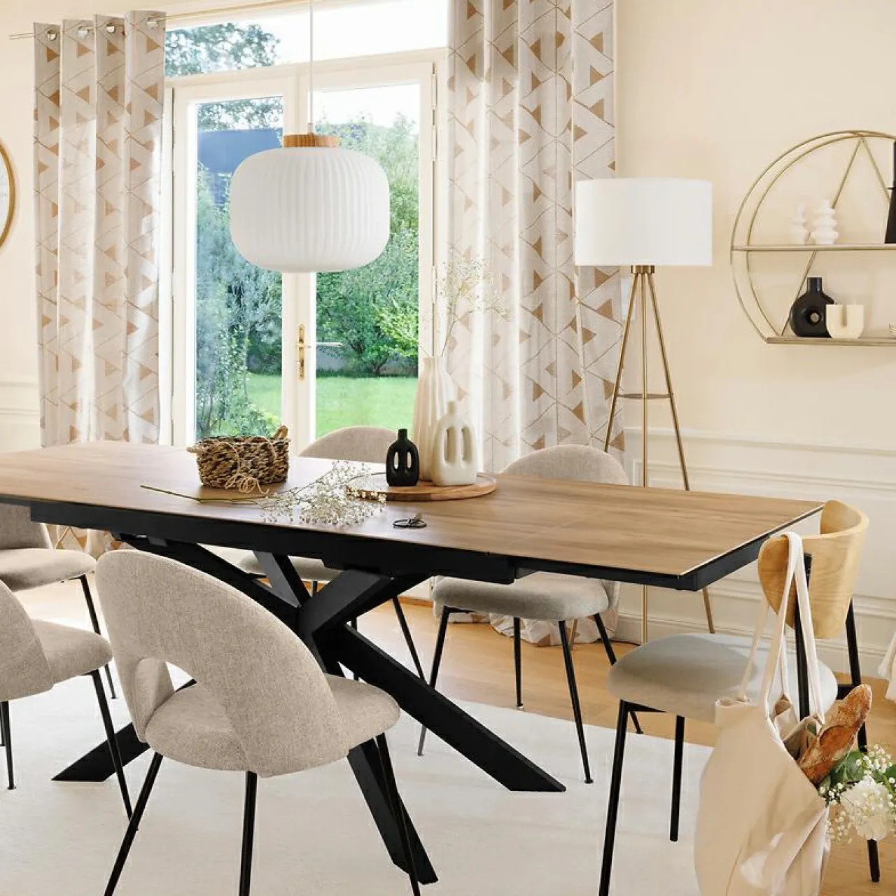 Atmosphera, cru017dateur d'intu017drieur Rideau tissé (140 x 260 cm) Maloé Marron Cannelle Clearance