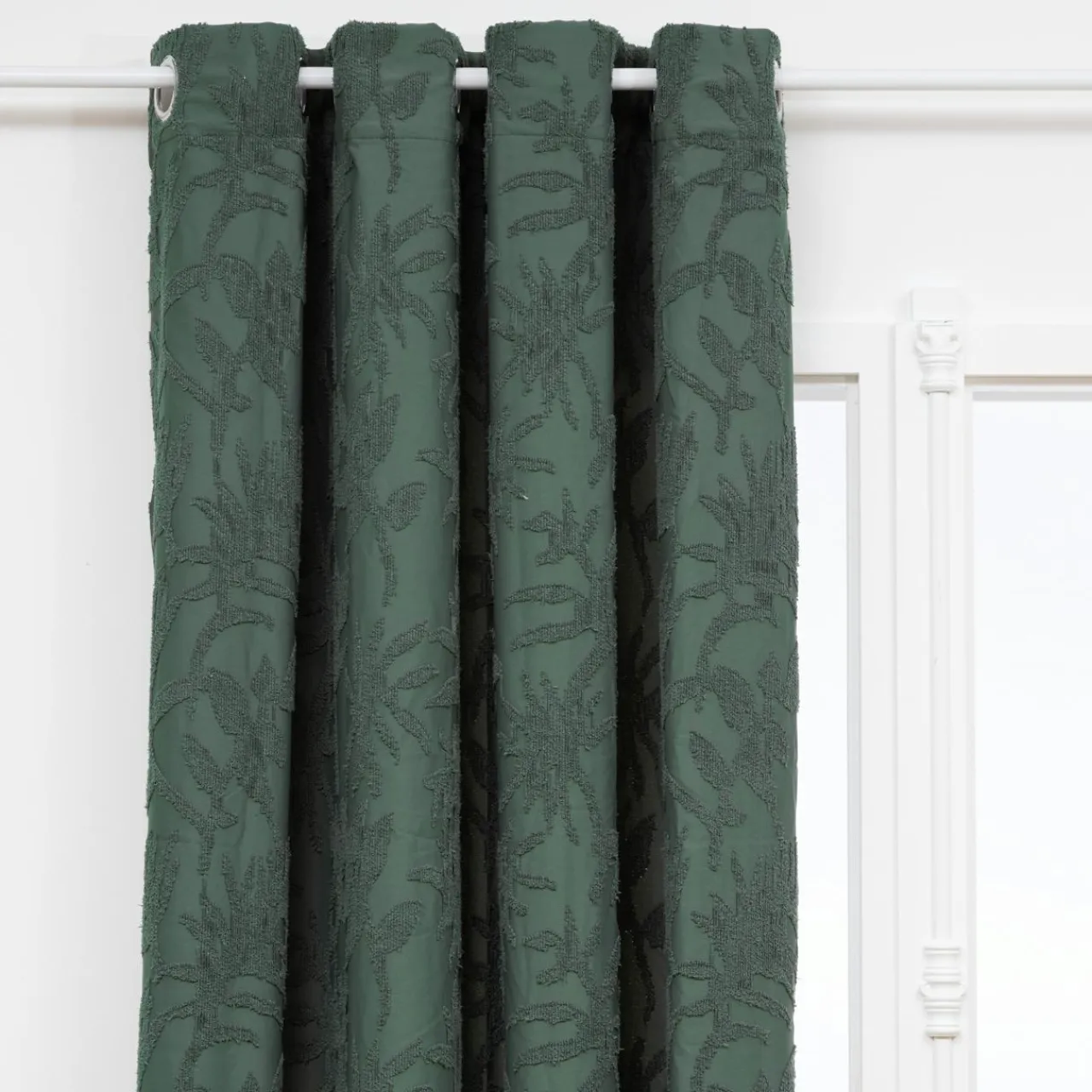Atmosphera, cru017dateur d'intu017drieur Rideau tissé (135 x 260 cm) Willow Vert kaki Discount
