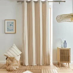 EMINZA Rideau toile de coton (135 x 260 cm) Ocealys Beige Outlet