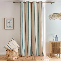 EMINZA Rideau toile de coton (135 x 260 cm) Ocealys Bleu marine