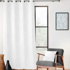 douceur d'intu017drieur Rideau velours chenille (140 x 260 cm) Leo Blanc Hot