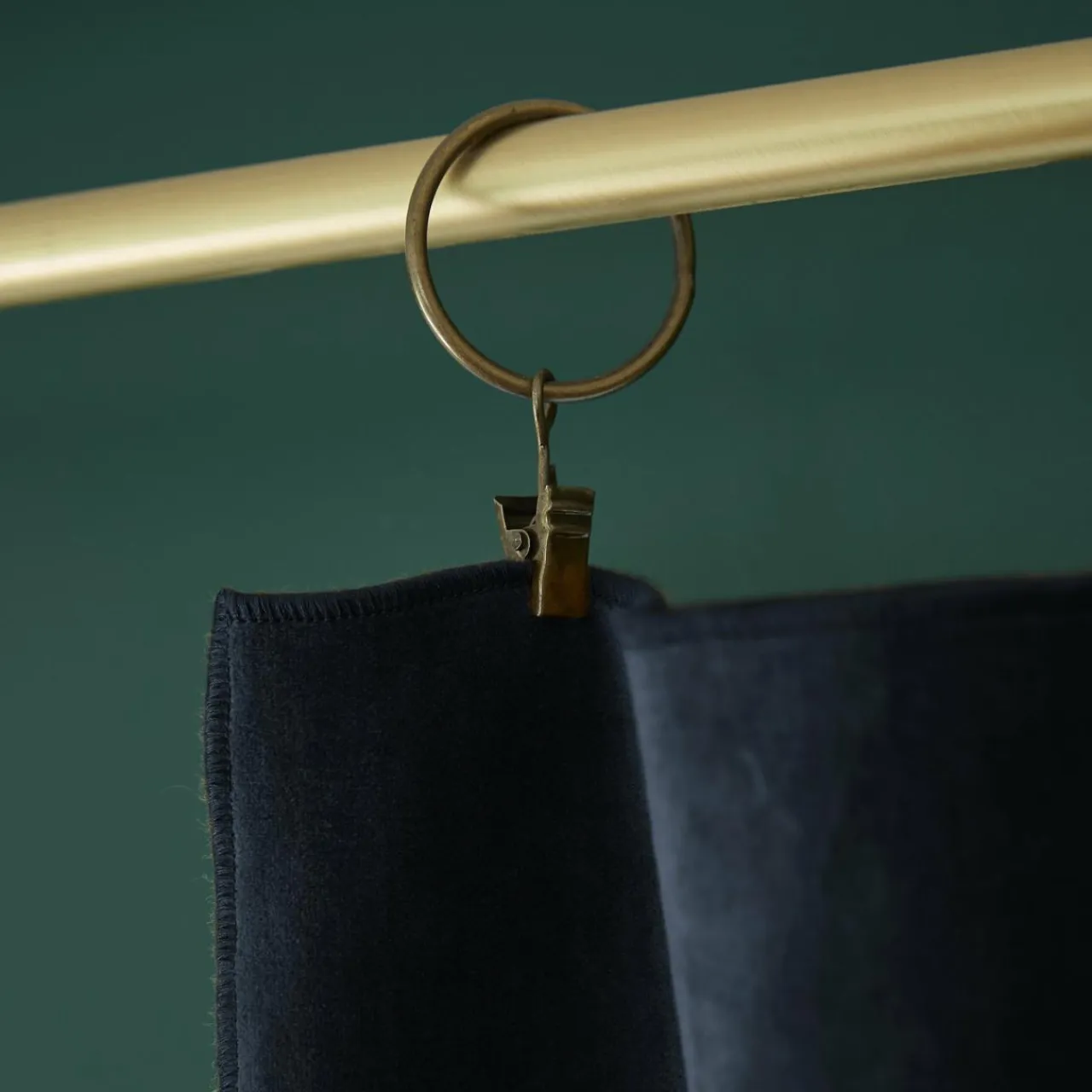 EMINZA Rideau velours de coton ajustable (140 x max 270 cm) Victor Bleu nuit Sale