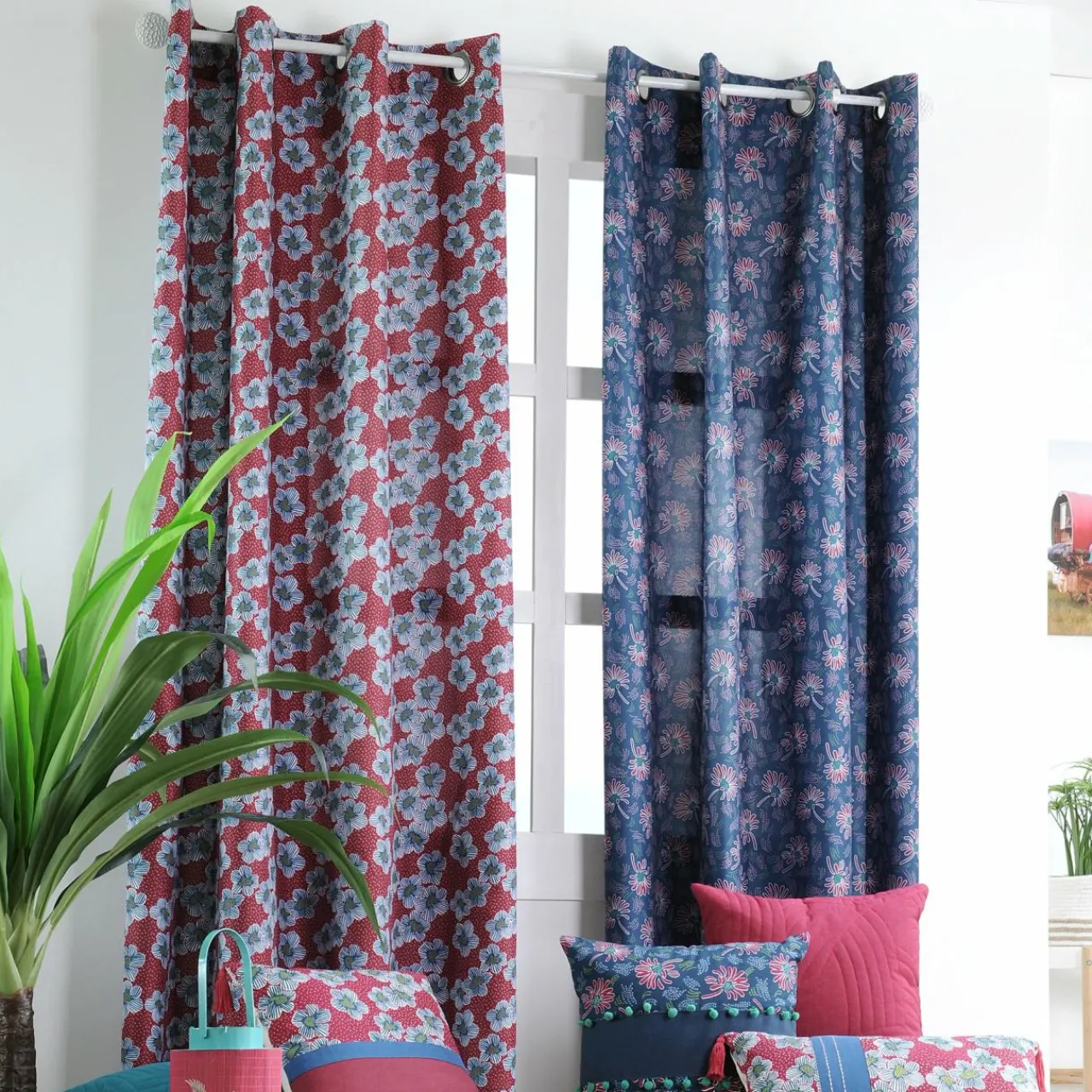 LOVELY CASA Rideau (135 x 260 cm) Bohochic Bleu Discount