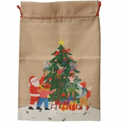 KAEMINGK Sac cadeau en tissu (H70 cm) "L'heure des cadeaux" Multicolore