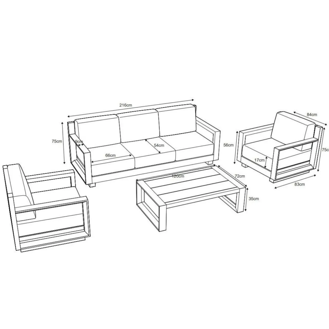 MOBELLIA Salon de jardin aluminium 5 places 4 pcs Elba Blanc et gris clair Blanc - Gris Clair New