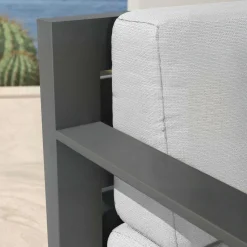 MOBELLIA Salon de jardin aluminium 5 places 4 pcs Elba Gris anthracite et gris clair Anthracite - Gris Clair Hot