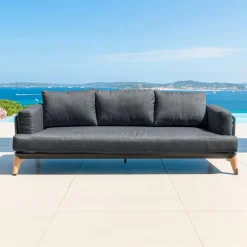 MOBELLIA Salon de jardin aluminium 5 places 5 pcs Monte Carlo Gris Anthracite New