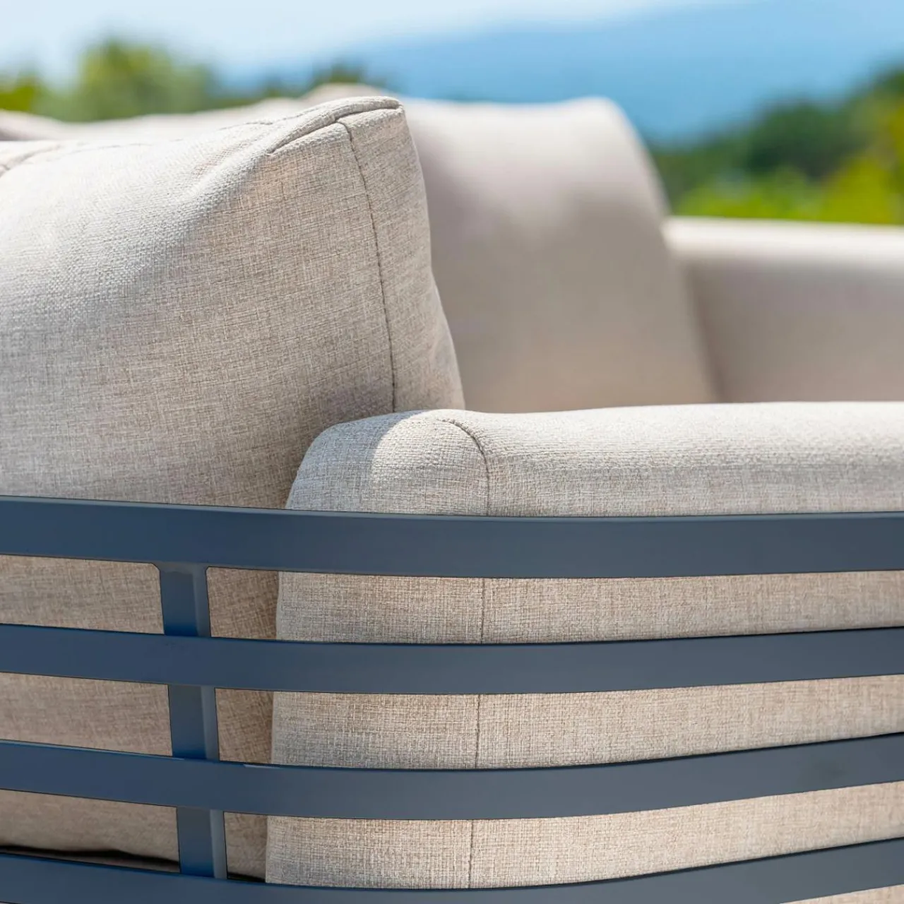 MOBELLIA Salon de jardin aluminium 5 places 5 pcs Monte Carlo Gris anthracite et taupe Anthracite - Taupe Best