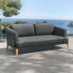 MOBELLIA Salon de jardin aluminium 5 places 4 pcs Monte Carlo Gris Anthracite New