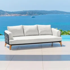 MOBELLIA Salon de jardin aluminium 8 places 6 pcs Monte Carlo Gris anthracite et gris clair Anthracite - Gris Clair