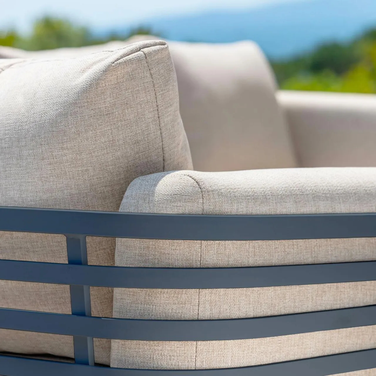 MOBELLIA Salon de jardin aluminium 8 places 6 pcs Monte Carlo Gris anthracite et taupe Anthracite - Taupe Best