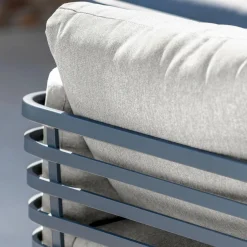 MOBELLIA Salon de jardin aluminium 2 places 3 pcs Monte Carlo Gris anthracite et gris clair Anthracite - Gris Clair Sale