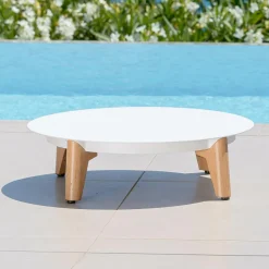 MOBELLIA Salon de jardin aluminium 2 places 3 pcs Monte Carlo Blanc et gris clair Blanc - Gris Clair Outlet