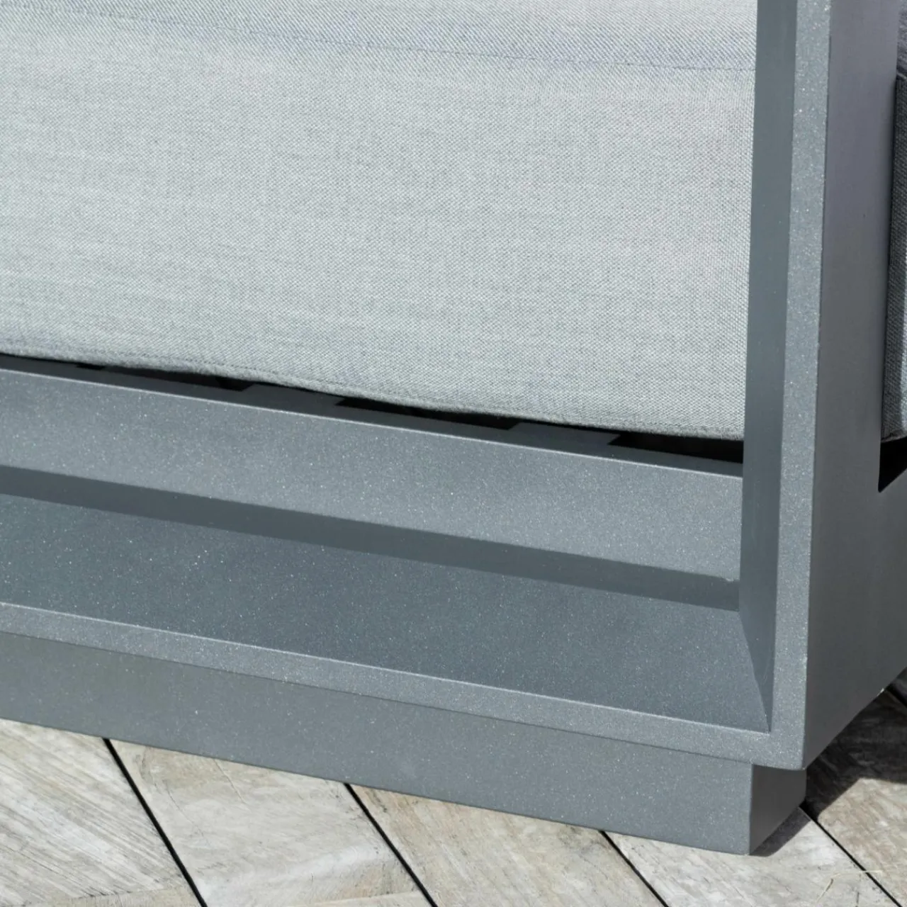 MOBELLIA Salon de jardin d'angle aluminium 5 places Elba Gris Anthracite Online