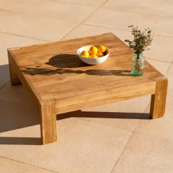 MOBELLIA Salon de jardin d'angle en bois d'acacia 6 places 5 pcs Borneo Sable Clearance