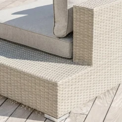 MOBELLIA Salon de jardin d'angle en résine tressée 5 places Palma Gris Tresse Gris - Gris Discount