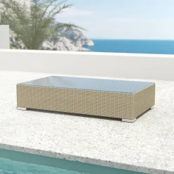 MOBELLIA Salon de jardin d'angle en résine tressée 5 places Palma Gris et anthracite Tressé Gris - Anthracite Discount