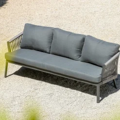 MOBELLIA Salon de jardin en aluminium 5 places 4 pcs Amalfi Gris Anthracite Online