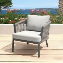 MOBELLIA Salon de jardin en aluminium 7 places 5 pcs Amalfi Gris anthracite et gris clair Anthracite - Gris Clair Clearance