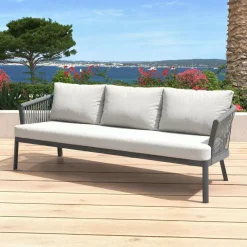 MOBELLIA Salon de jardin en aluminium 7 places 5 pcs Amalfi Gris anthracite et gris clair Anthracite - Gris Clair Clearance