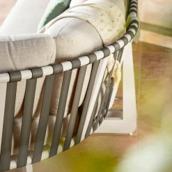 MOBELLIA Salon de jardin en aluminium 7 places Long Beach Blanc Sale