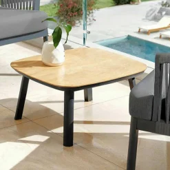 MOBELLIA Salon de jardin en aluminium 2 places 3 pcs Amalfi Gris Anthracite Clearance