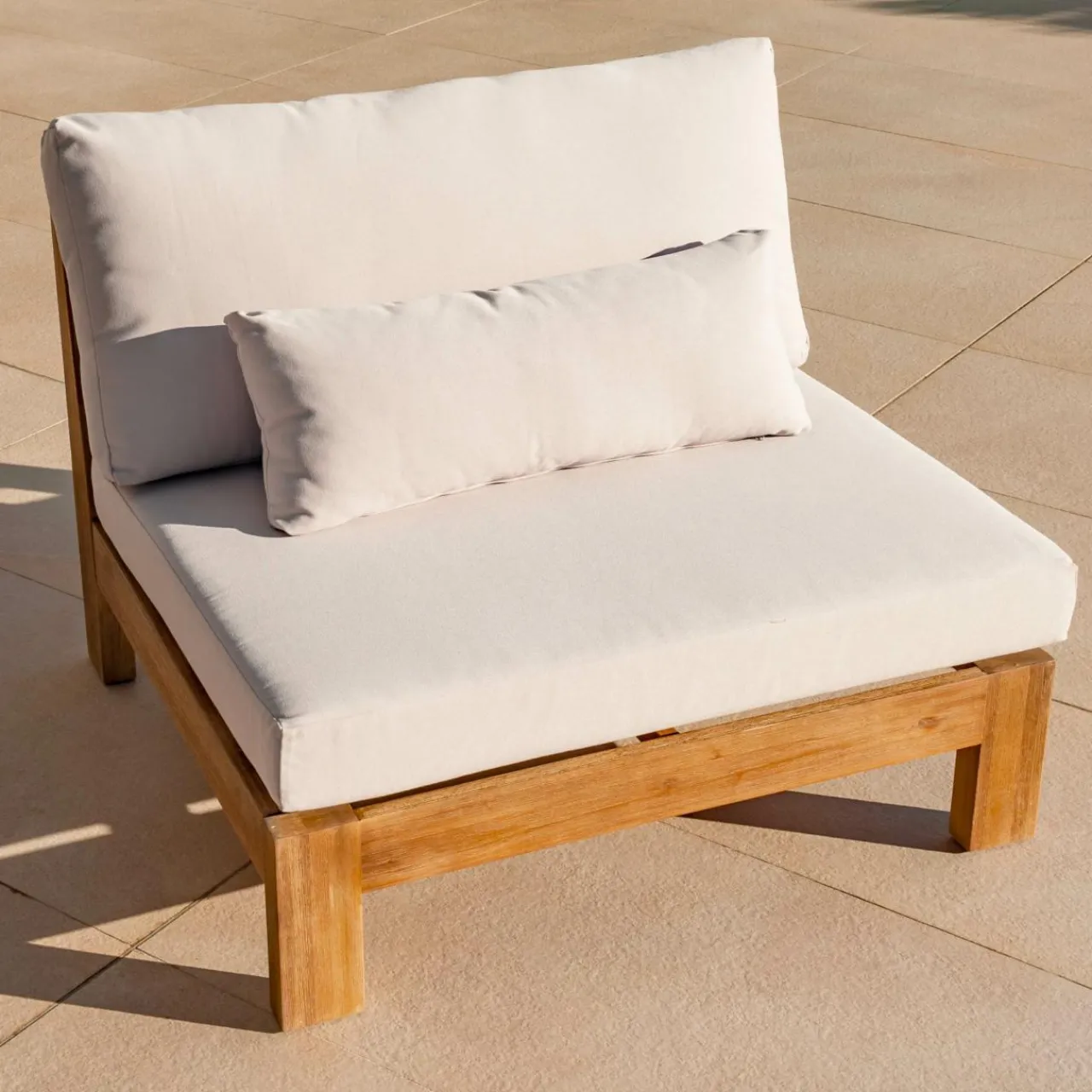 MOBELLIA Salon de jardin en bois d'acacia 8 places 5 pcs Borneo Sable Best