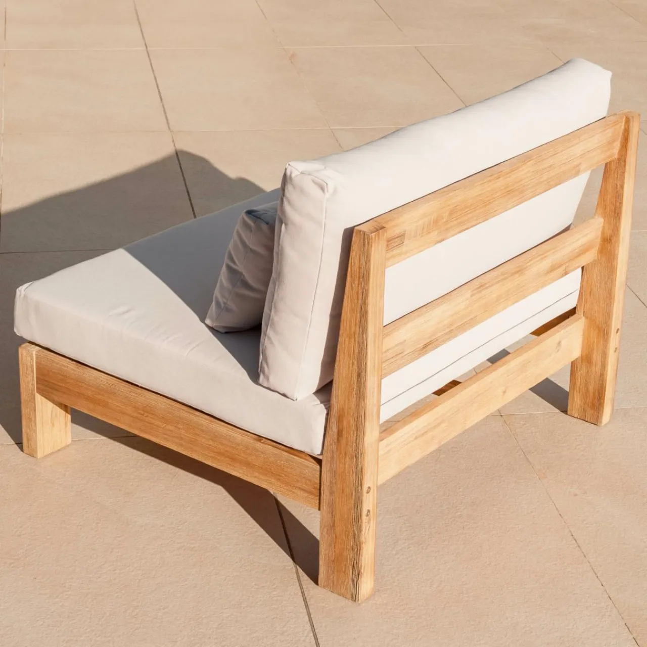 MOBELLIA Salon de jardin en bois d'acacia 8 places 5 pcs Borneo Sable Best