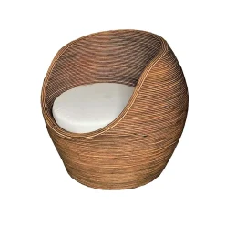 MOBELLIA Salon de jardin en rotin 5 places Trinidad beige Naturel Best