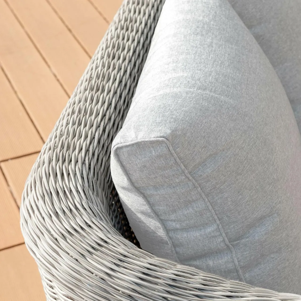 MOBELLIA Salon de jardin en résine tressée 7 places 5 pcs Calvi Gris et gris clair Tressé Gris - Gris clair Best