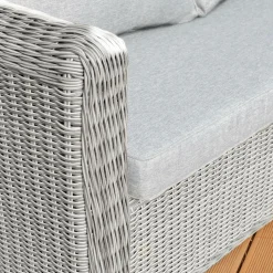 MOBELLIA Salon de jardin en résine tressée 7 places 5 pcs Calvi Gris et gris clair Tressé Gris - Gris clair Best