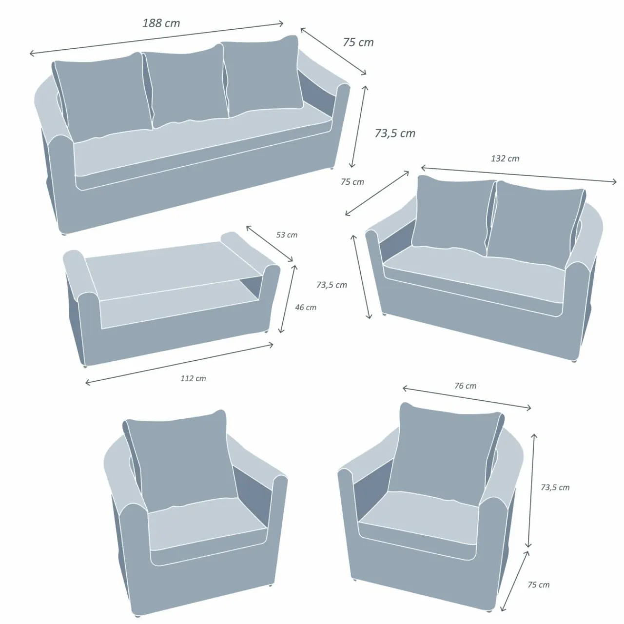 MOBELLIA Salon de jardin en résine tressée 7 places 5 pcs Calvi Blanc Tressé Blanc - Blanc Clearance