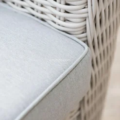 MOBELLIA Salon de jardin en résine tressée 7 places 5 pcs Calvi Blanc et gris clair Tressé Blanc - Gris clair New