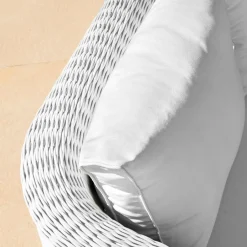 MOBELLIA Salon de jardin en résine tressée 5 places 4 pcs Calvi Blanc Tressé Blanc - Blanc Best