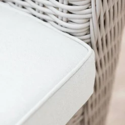 MOBELLIA Salon de jardin en résine tressée 5 places 4 pcs Calvi Blanc Tressé Blanc - Blanc Best