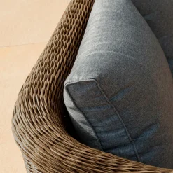 MOBELLIA Salon de jardin en résine tressée 4 places 4 pcs Calvi Sepia et gris foncé Tressé Sepia - Anthracite Hot