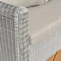 MOBELLIA Salon de jardin en résine tressée 4 places 4 pcs Calvi Gris et taupe Tressé Gris - Taupe Best