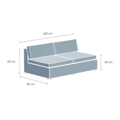 MOBELLIA Salon de jardin en résine tressée 4 places 4 pcs Palma Gris et taupe Tressé Gris - Taupe