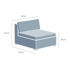 MOBELLIA Salon de jardin en résine tressée 4 places 5 pcs Palma Gris et anthracite Tressé Gris - Anthracite Outlet
