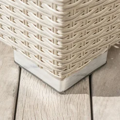 MOBELLIA Salon de jardin en résine tressée 4 places 5 pcs Palma Gris et taupe Tressé Gris - Taupe New