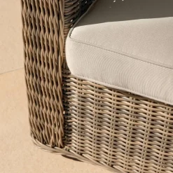 MOBELLIA Salon de jardin en résine tressée 5 places 4 pcs Calvi Sepia et taupe Tressé Sepia - Taupe New