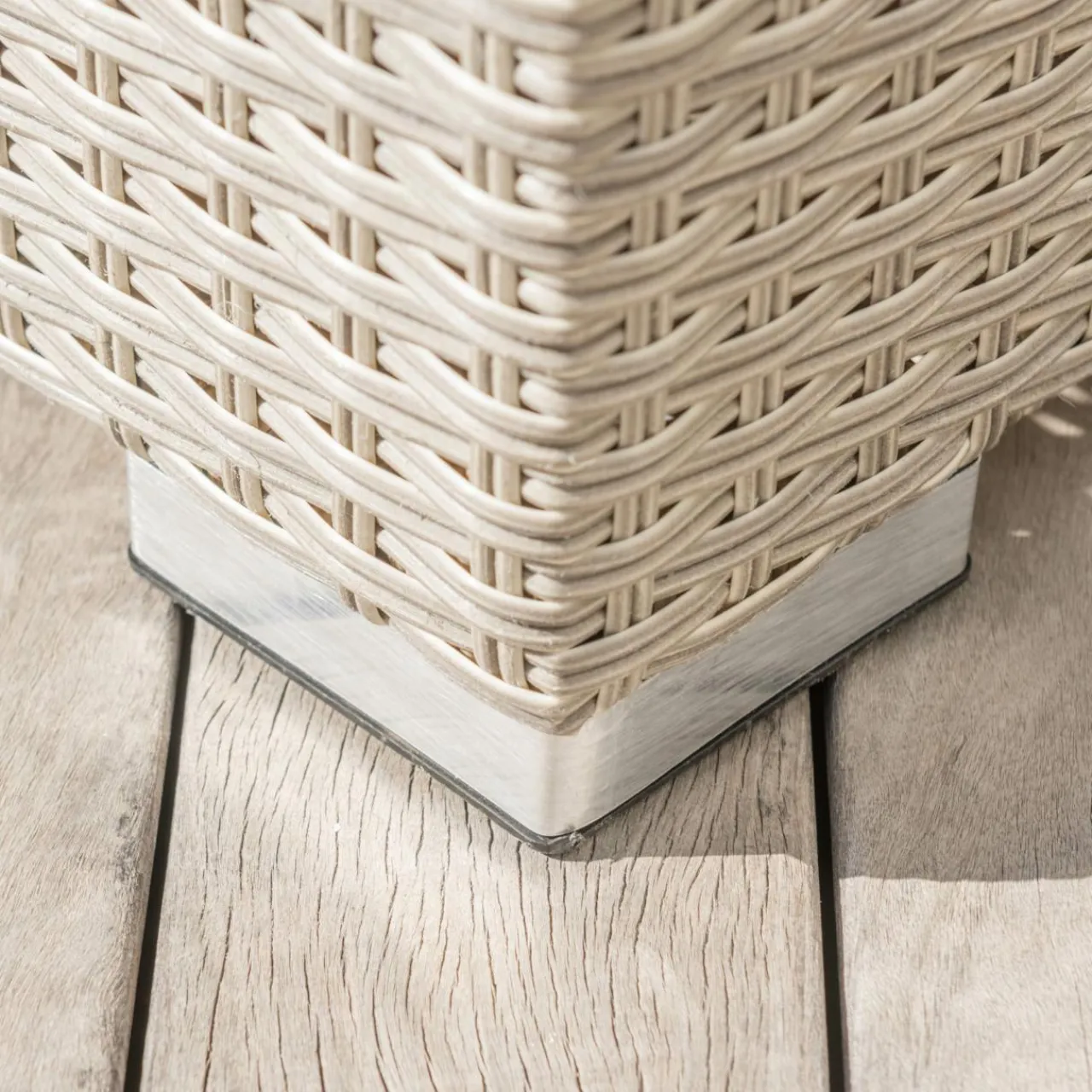 MOBELLIA Salon de jardin en résine tressée 9 places 9 pcs Palma Gris et beige Tresse Gris - Beige Sale