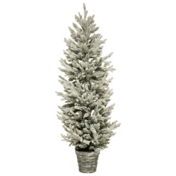JJA Sapin artificiel de Noël en pot (H150 cm) Frosty Vert enneigé Sapin enneigé Sale