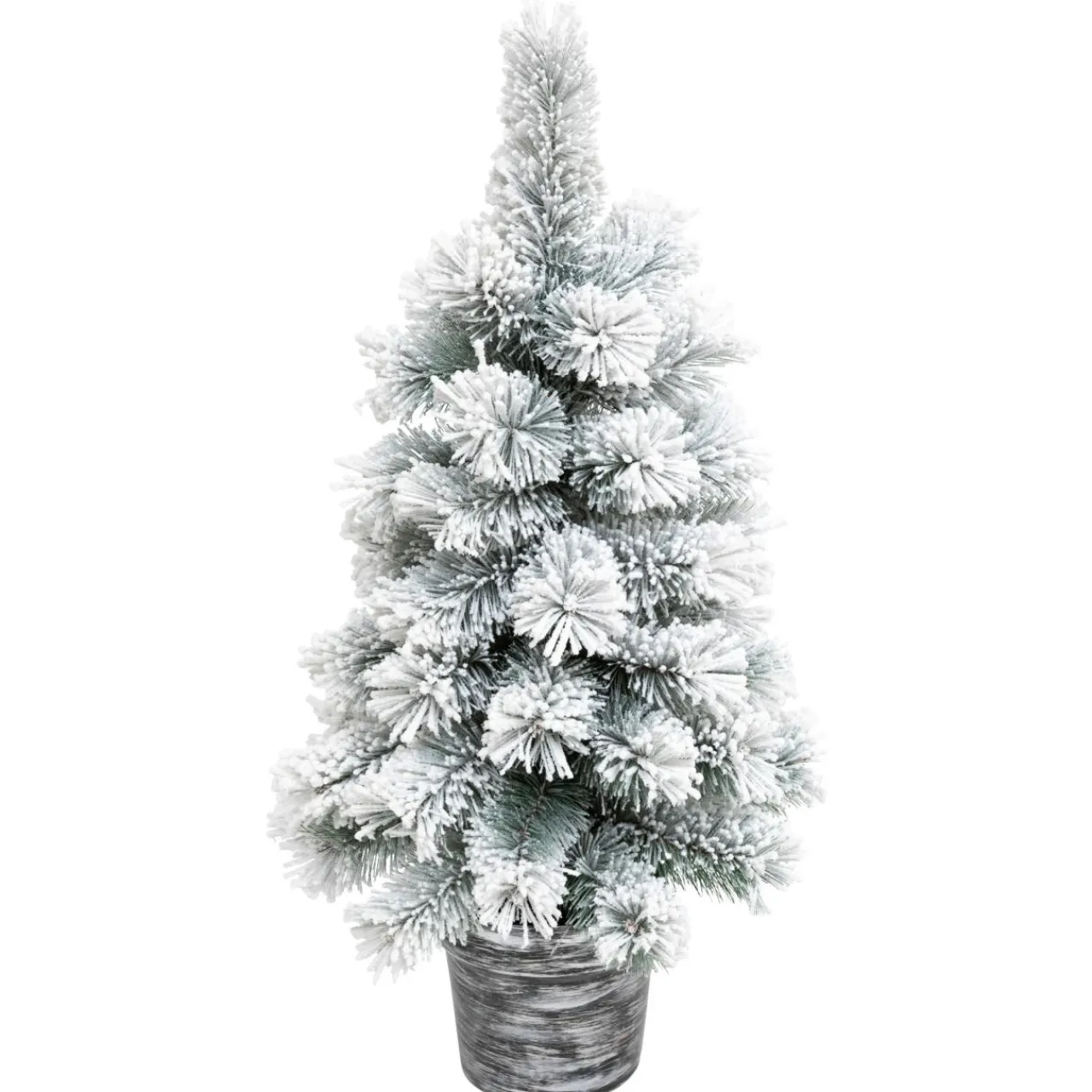 JJA Sapin artificiel de Noël en pot (H70 cm) Windy Peak Vert enneigé Sapin enneigé Hot