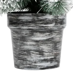 JJA Sapin artificiel de Noël en pot (H70 cm) Windy Peak Vert enneigé Sapin enneigé Hot