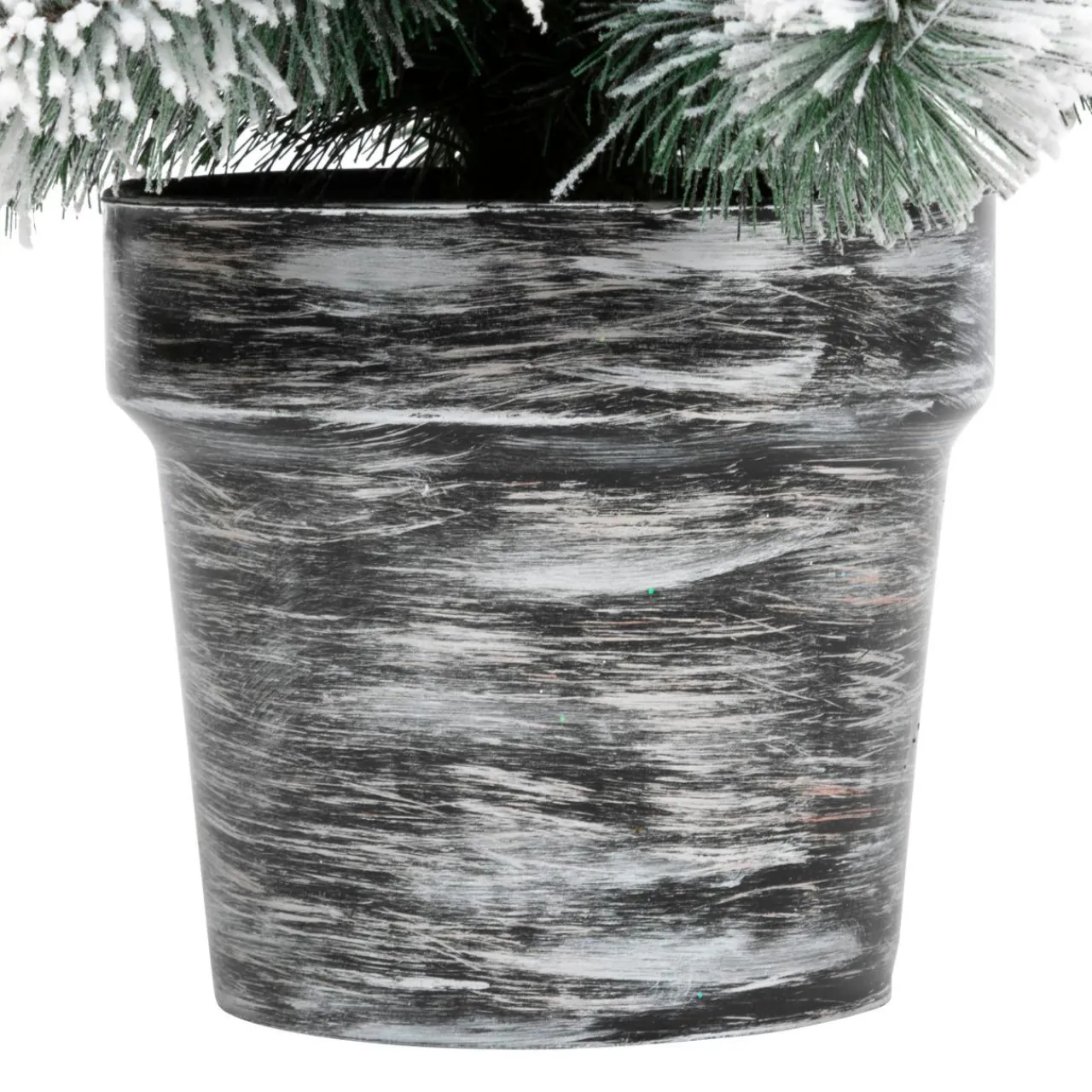 JJA Sapin artificiel de Noël en pot (H70 cm) Windy Peak Vert enneigé Sapin enneigé Hot