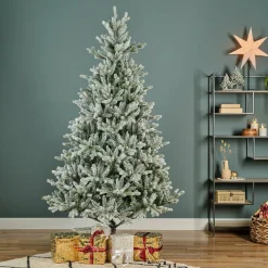 EMINZA Sapin artificiel de Noël (H240 cm) Allix Vert enneigé Sapin enneigé Discount