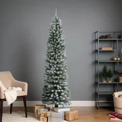 EMINZA Sapin artificiel de Noël (H210 cm) Narrow Vert enneigé Sapin enneigé Online